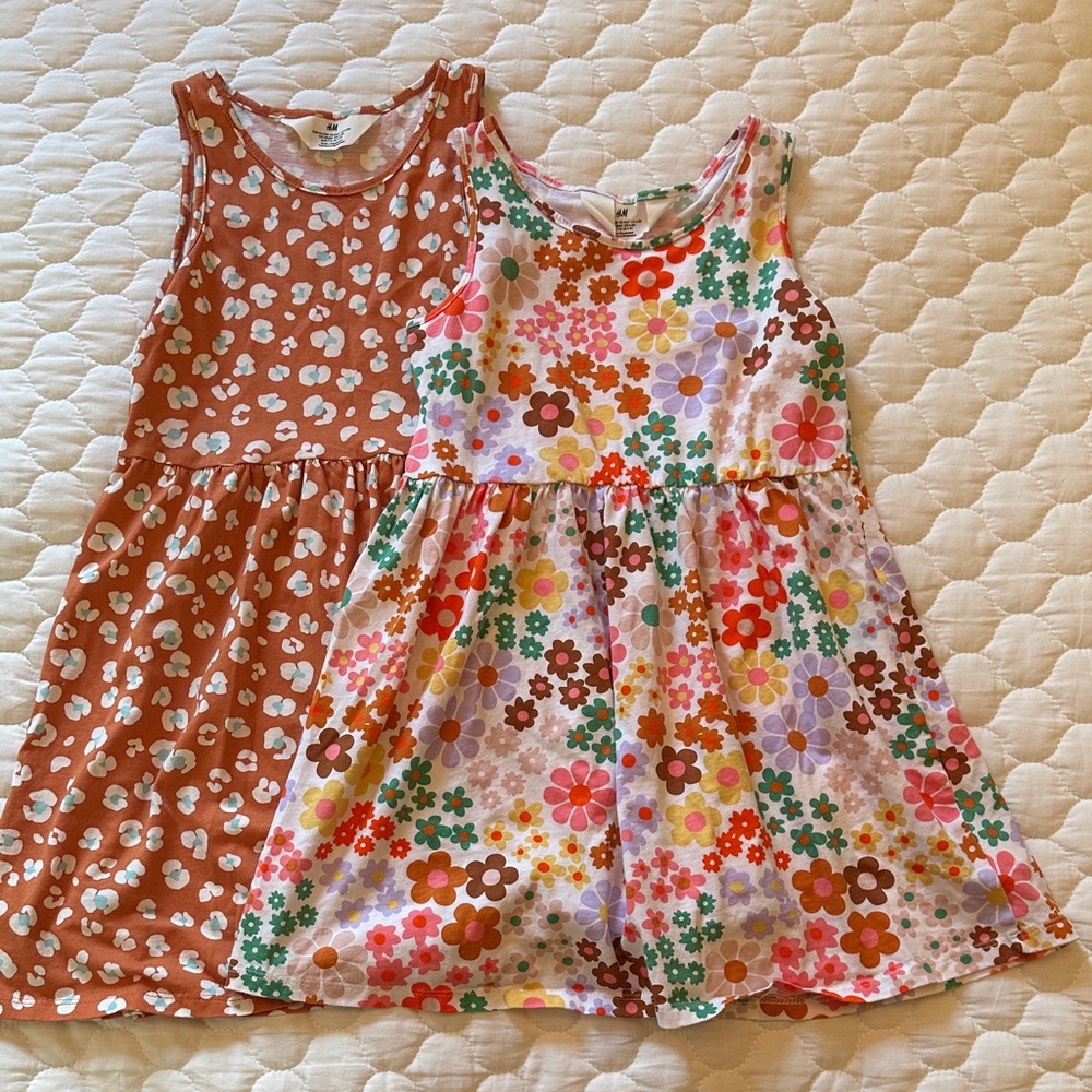 H&M Kids Dresses in Brown and Multicolor Floral